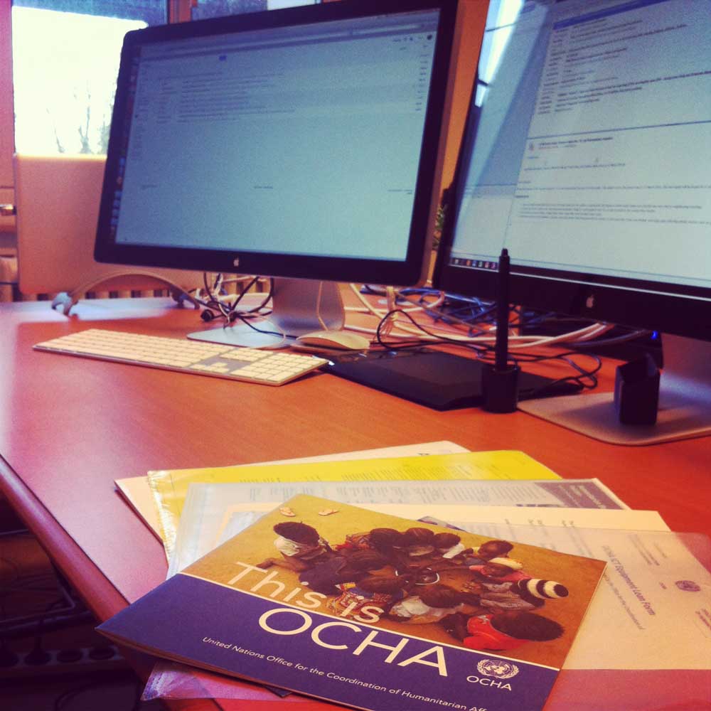 My new job with OCHA is mainly about designing and visual communication - how cool is that!